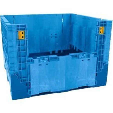 AKRO-MILS Buckhorn BN4845342023000 Folding Bulk Shipping Container - 48"L x 45"W x 34"H, 2500 Lb. Cap. Blue BN4845342023000